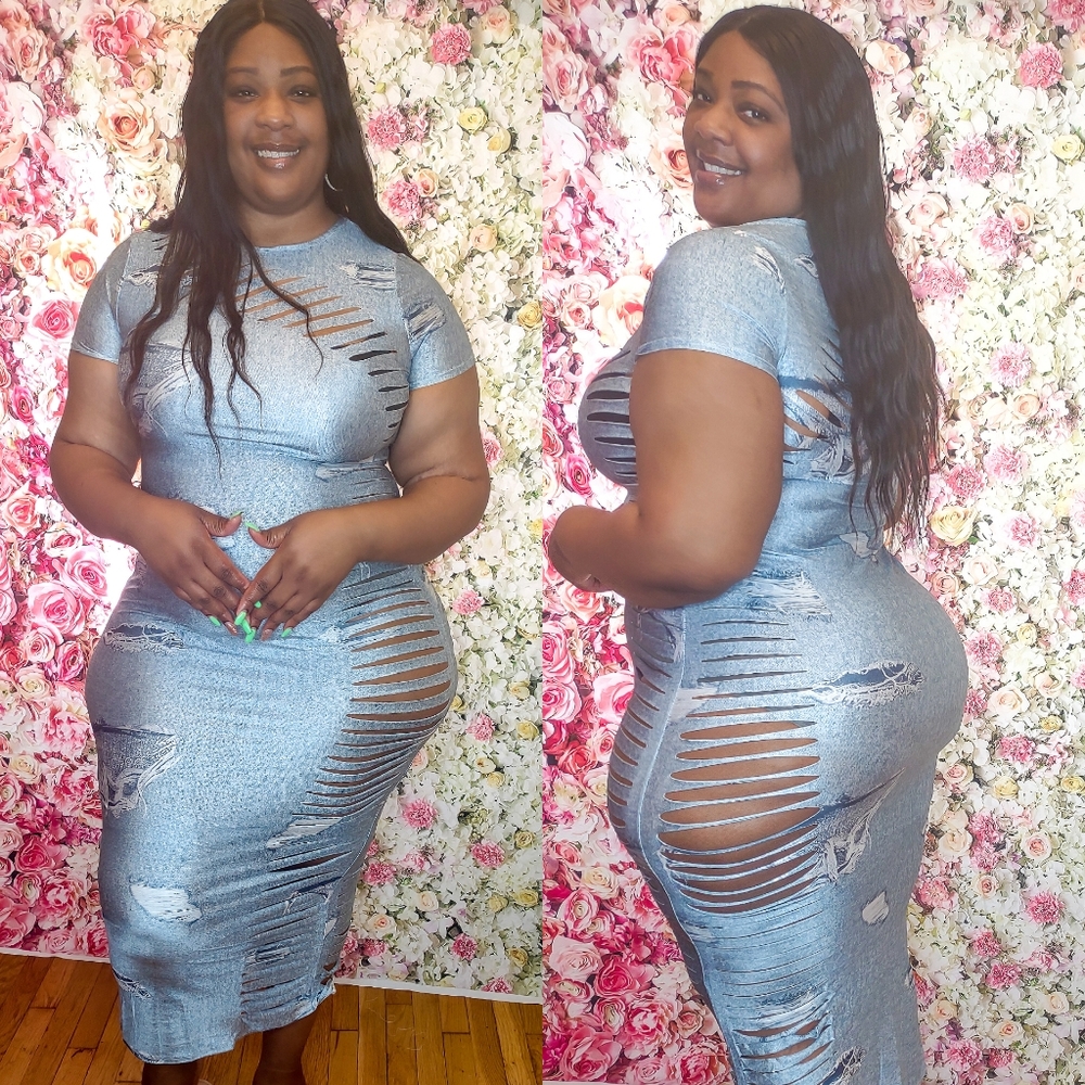 Lazer cut dress